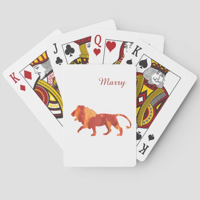 Jeu De Cartes Nom de coutume de lion du feu (dos)