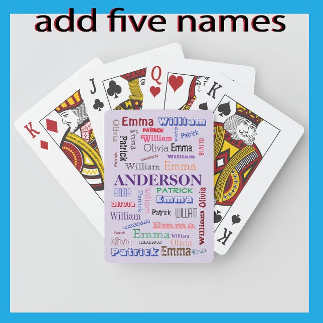Jeu De Cartes Nom de famille Dazzling Word Cloud (Créateur téléchargé)