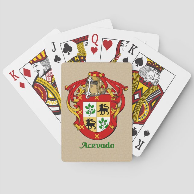 Jeu De Cartes Nom de famille espagnol Acevado Shield et Mantle (dos)
