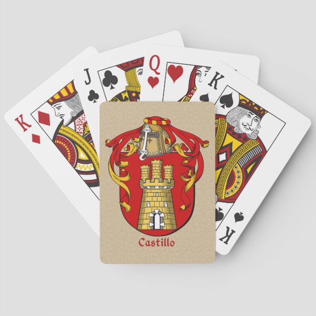 Jeu De Cartes Nom de famille espagnol Castillo Shield et Mantle (dos)