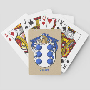 Jeu De Cartes Nom de famille espagnol Castro Shield et Mantle