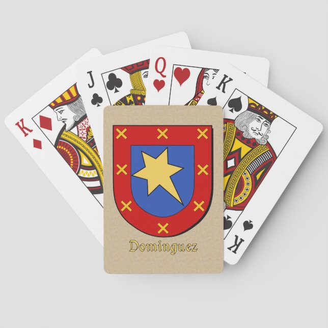 Jeu De Cartes Nom de famille espagnol Dominguez Bouclier histori (dos)