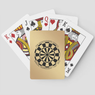Jeu De Cartes Nom de famille Gold Black Dartboard personnalisé