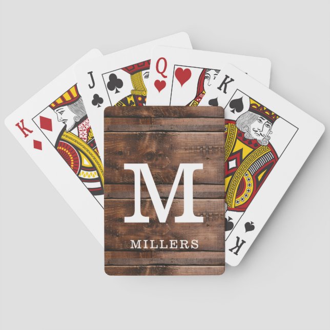 Jeu De Cartes   Nom de famille monographique Rustic Wood  (dos)
