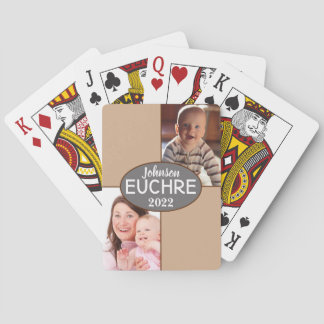 Jeu De Cartes Nom de la photo cadeau personnalisé EUCHRE & Poker