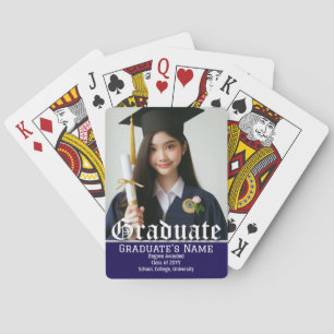 Jeu De Cartes Nom de la photo personnalisée du diplômé, classe d