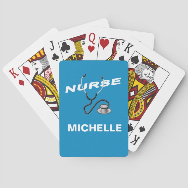 Jeu De Cartes Nom de l'infirmière personnalisée (dos)