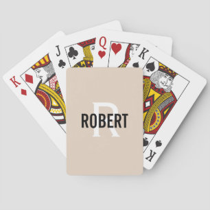 Jeu De Cartes Nom de monogramme beige moderne
