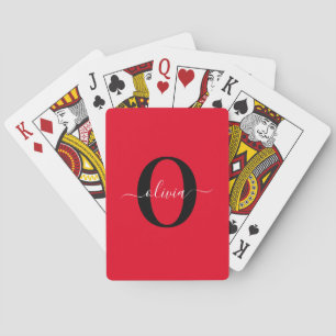 Jeu De Cartes Nom de style de script de monogramme personnalisé