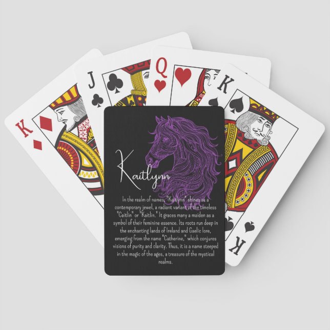 Jeu De Cartes Nom du cheval sauvage pourpre (dos)