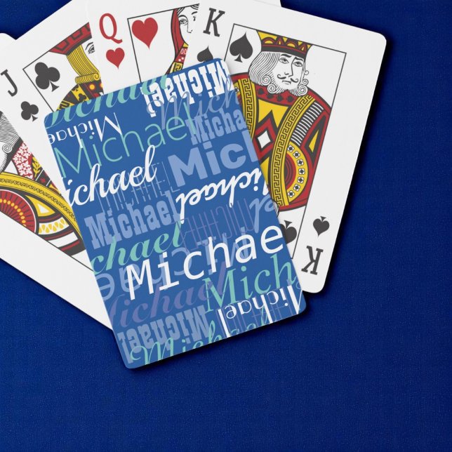 Jeu De Cartes Nom du joueur Custom Blue Playing Cartes (Créateur téléchargé)