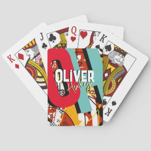 Jeu De Cartes Nom du joueur de poker Couleur Bold Monogramme