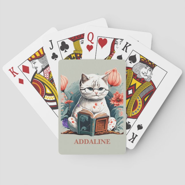 Jeu De Cartes Nom du livre de lecture des lunettes de chat (dos)