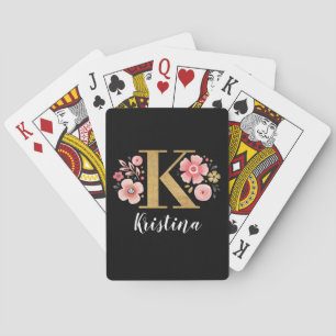 Jeu De Cartes Nom du monogramme d'or noir moderne