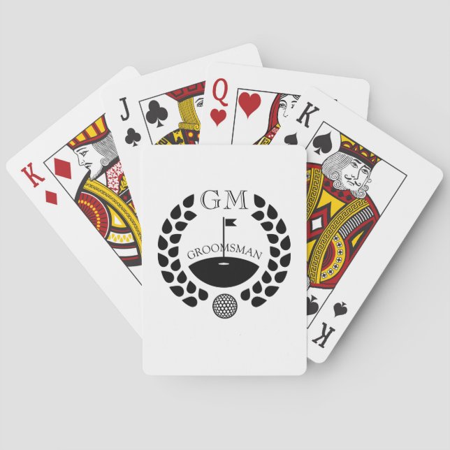 Jeu De Cartes Nom du monogramme personnalisé Groomsman (dos)