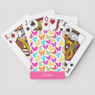 Jeu De Cartes Nom du Motif du papillon arc-en-ciel mignon et vib