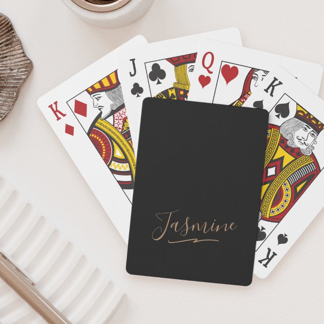 Jeu De Cartes Nom du script féminin en or noir moderne (Créateur téléchargé)