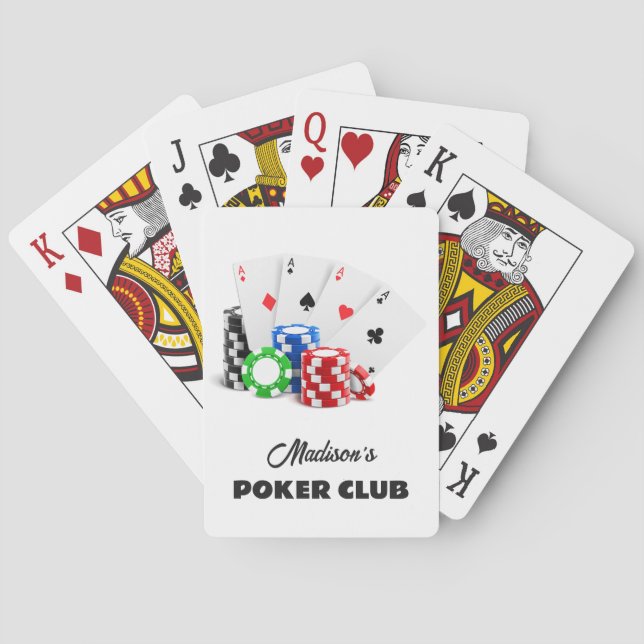 Jeu De Cartes Nom et texte personnalisés Poker / Casino (dos)