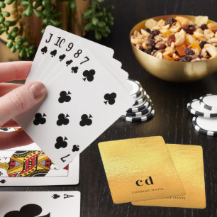 Jeu De Cartes Nom initial du monogramme d'or
