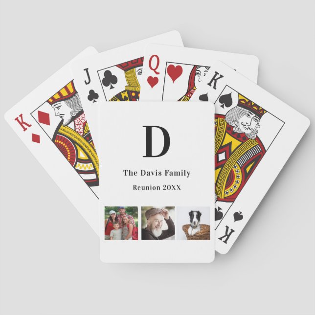 Jeu De Cartes Nom monographique de la photo personnalisée de la  (dos)