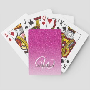 Jeu De Cartes Nom Ombre de Parties scintillant rose personnalisé