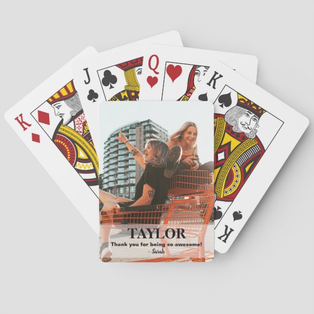 Jeu De Cartes Nom personnalisé Ami cadeau photo (dos)