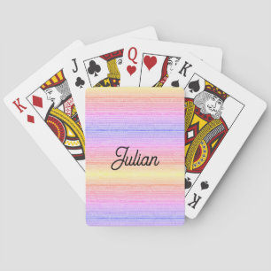 Jeu De Cartes Nom personnalisé bandes colorées