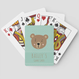 Jeu De Cartes Nom personnalisé Bébé ours mignons enfants