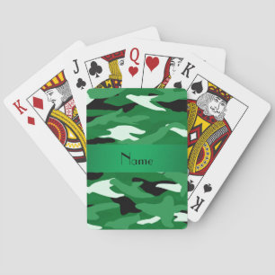Jeu De Cartes Nom personnalisé camouflage vert