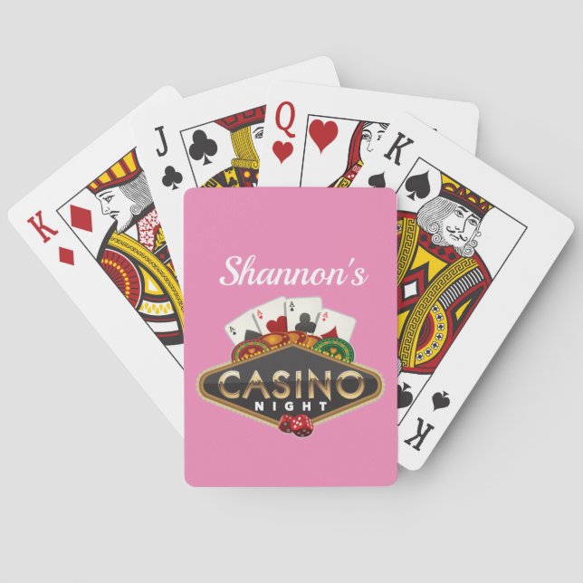 Jeu De Cartes Nom Personnalisé Casino Cartes de jeu de nuit (dos)