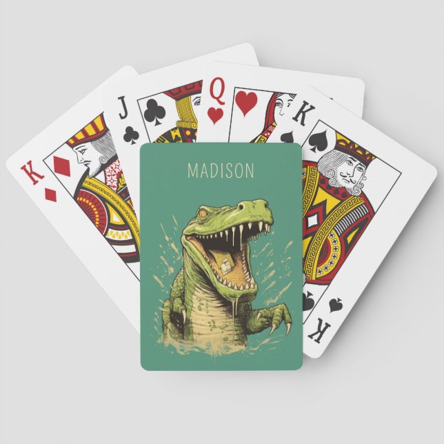 Jeu De Cartes Nom personnalisé Crocodile (dos)