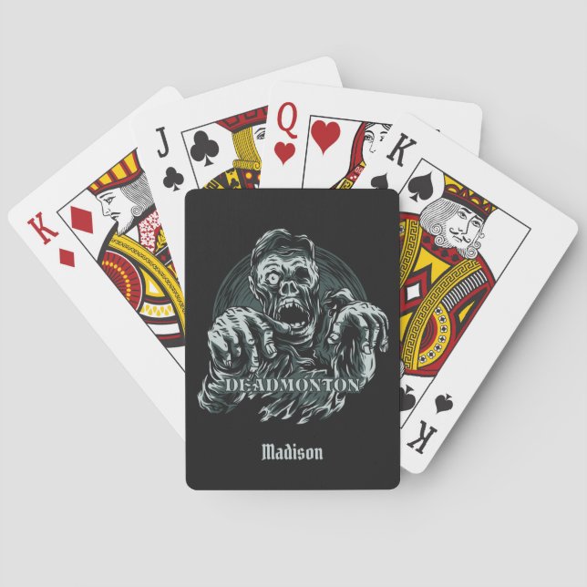 Jeu De Cartes Nom personnalisé DEADMONTON jouer aux cartes (dos)