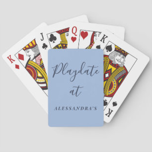 Jeu De Cartes Nom personnalisé Funny Pastel Bleu Marine Minimali