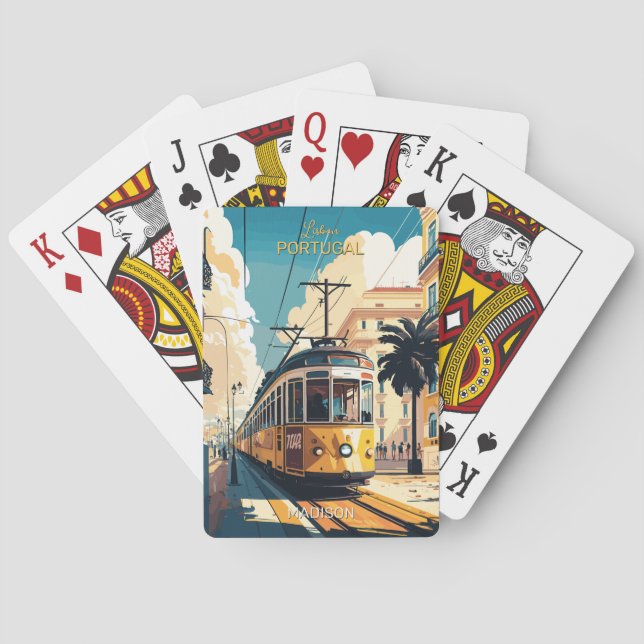 Jeu De Cartes Nom personnalisé Lisbonne Portugal (dos)