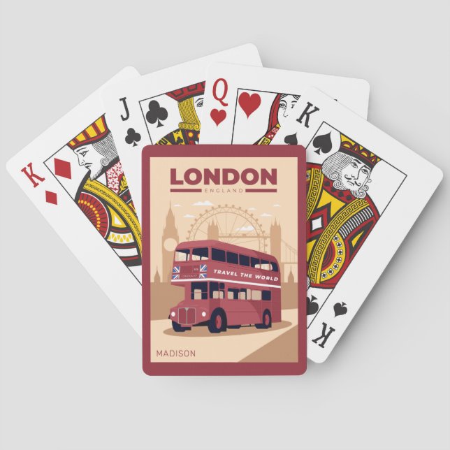 Jeu De Cartes Nom personnalisé LONDON (dos)