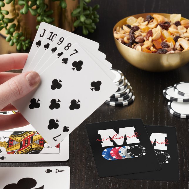 Jeu De Cartes Nom personnalisé Monogramme personnalisé (In Situ)