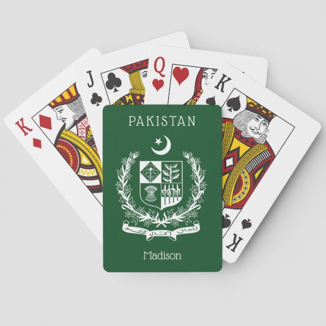 Jeu De Cartes Nom personnalisé Pakistan (dos)