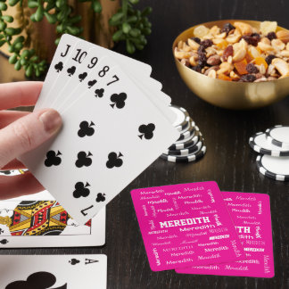 Jeu De Cartes Nom personnalisé personnalisé rose chaud