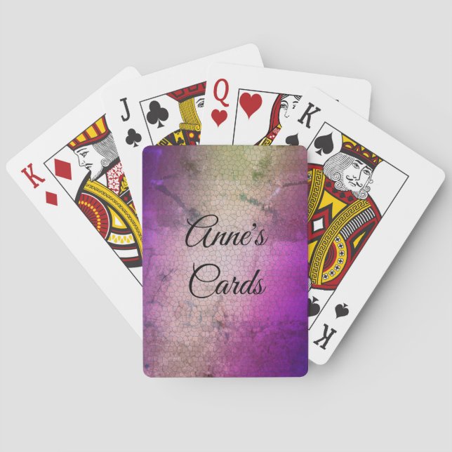 Jeu De Cartes Nom personnalisé pourpre (dos)