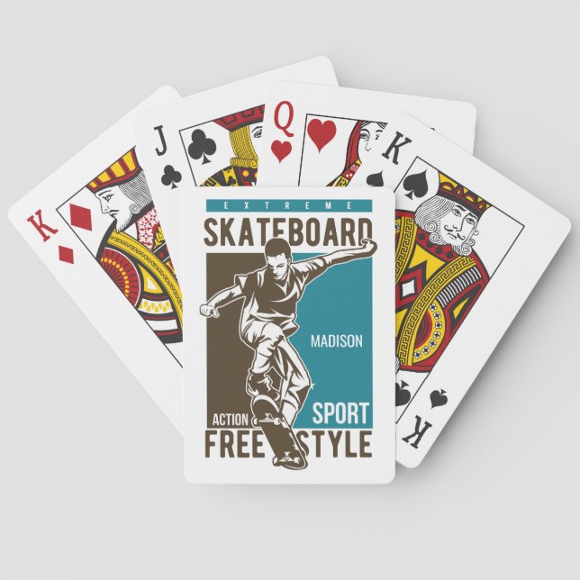 Jeu De Cartes Nom personnalisé Skate (dos)