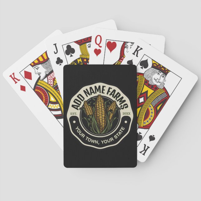 Jeu De Cartes Nom personnalisé Sweet Corn Garden Agricole (dos)