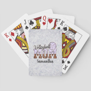 Jeu De Cartes Nom personnalisé Volleyball Maman   Fête des mères