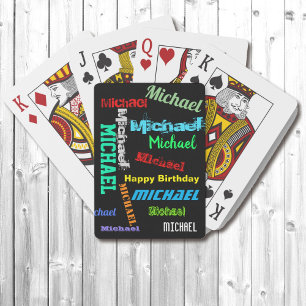 Jeu De Cartes Nom répété VOTRE TEXTE Cadeau Jouer des cartes