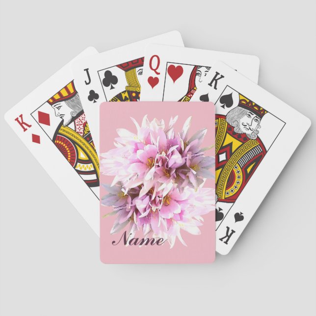 Jeu De Cartes Nom rose de coutume de fleurs (dos)
