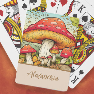 Jeu De Cartes Noms de champignons rouges mignons