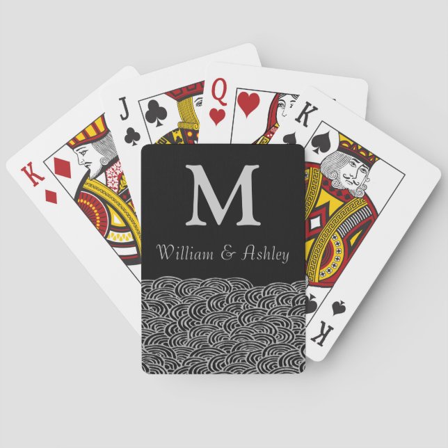 Jeu De Cartes Noms personnalisés et cartes de jeu de monogramme (dos)