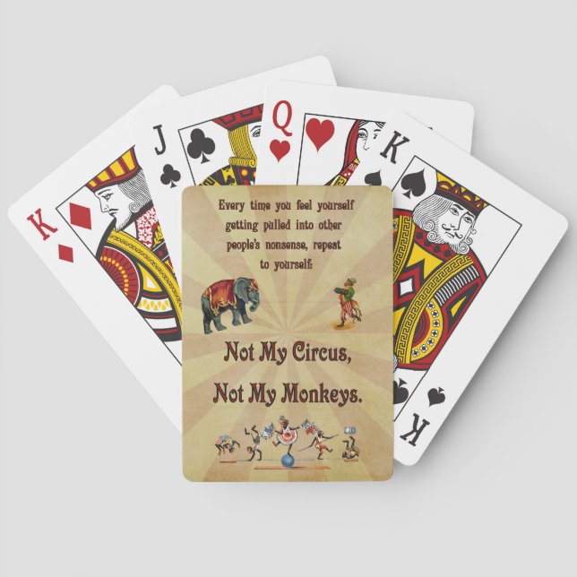 Jeu De Cartes Non mes singes, non mon cirque (dos)