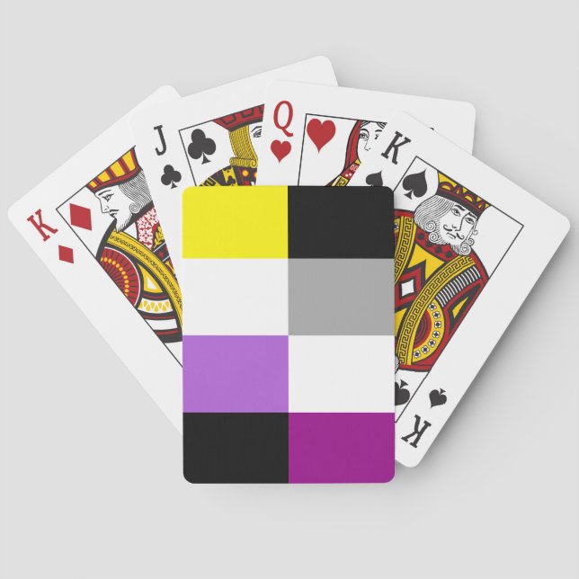 Jeu De Cartes Nonbinary Asexual Dual Pride Flag (dos)