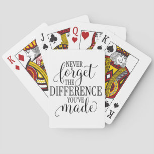 Jeu De Cartes N'oubliez jamais la différence que vous avez faite