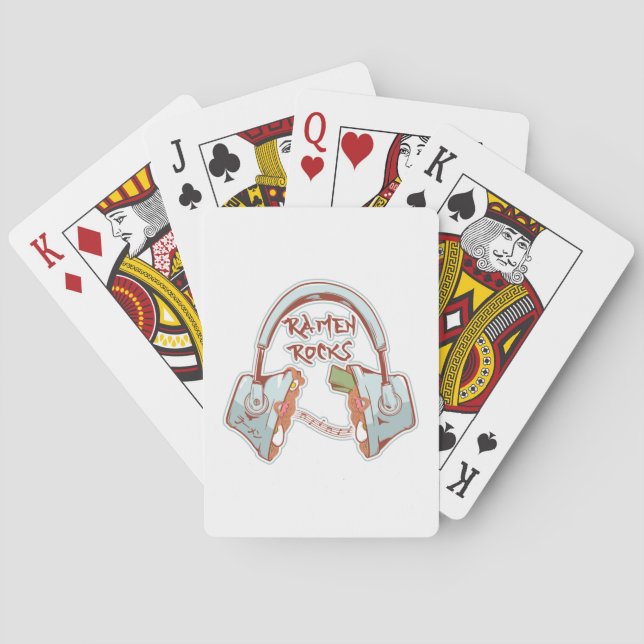 Jeu De Cartes Nouilles Ramen rock drôles casques (dos)